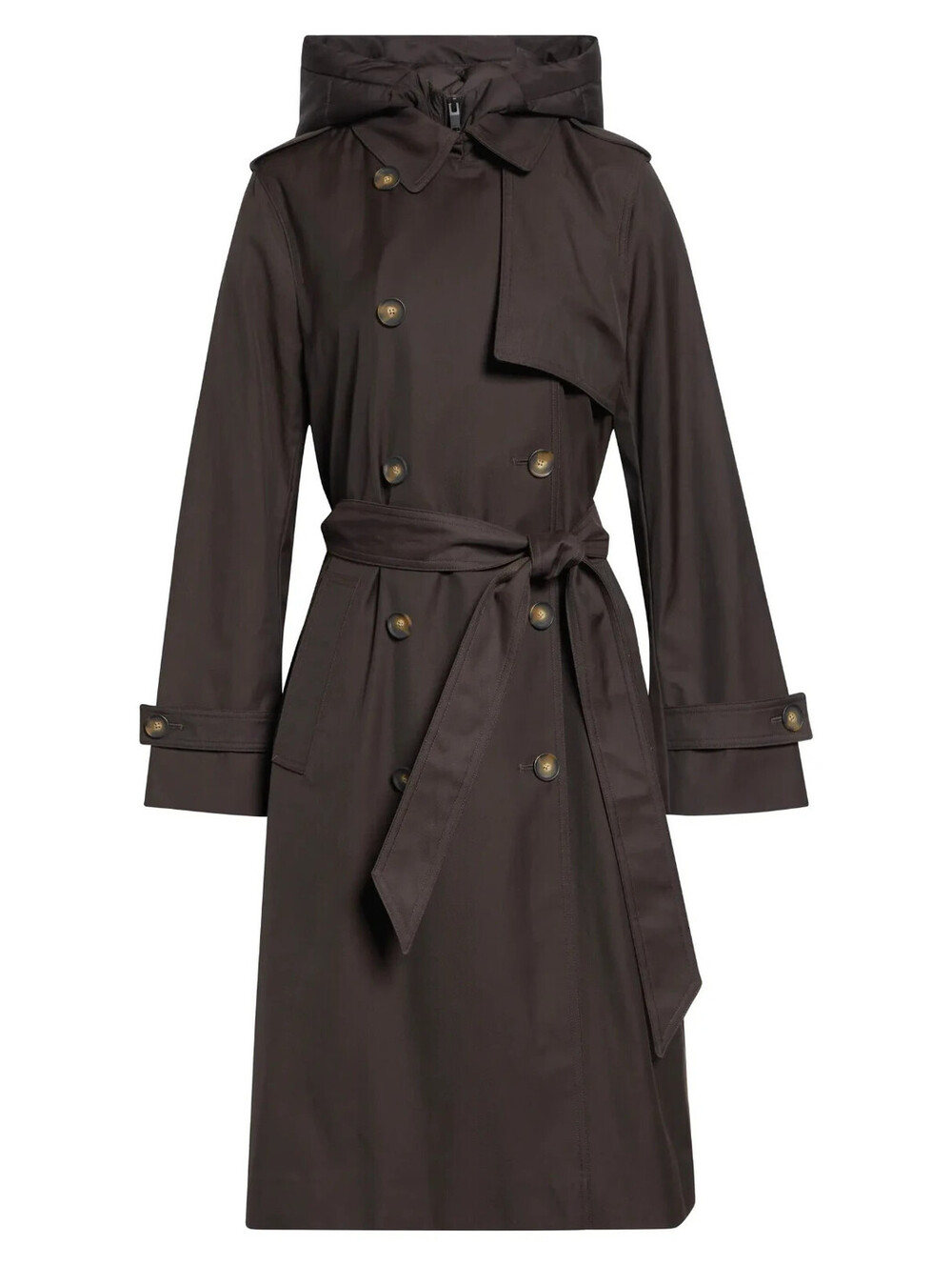 NEW, Reiss Azura Hooded Double Breasted Trench Coat in brown sz 4 #C4884
